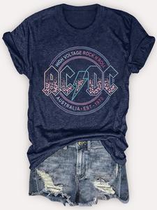 【Plus Size】 Letter Print Round Neck Tee, Vintage Trendy Casual Short Sleeve T-shirt for Daily Wear, Ladies Plus Clothing for All Seasons, Top