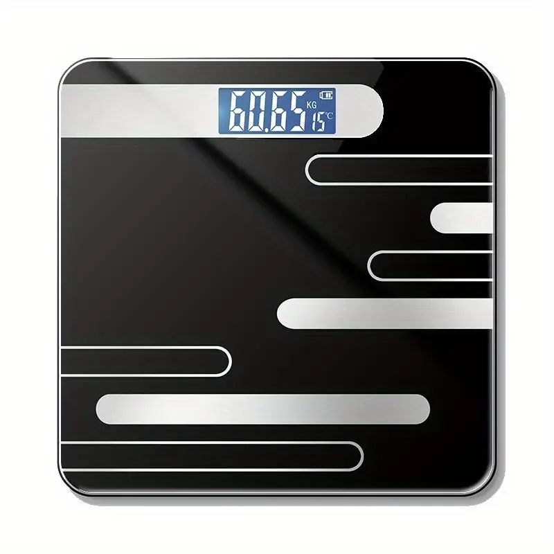 1 stylish black digital scale with LCD display - precision floor-mounted health scale, battery powered (36V and below), ideal for bathroom use Healthcare 5