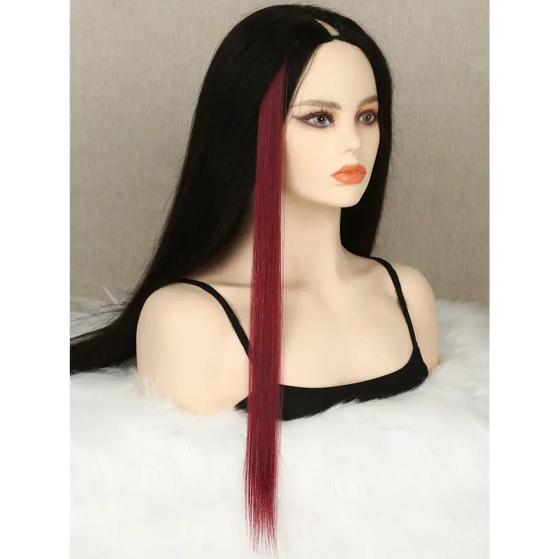 Hair Extensions 10 PCS Colored Clip In Hair Extensions 20 Inch Long Straight Hairpieces Clip In Synthetic, Halloween Cosplay Dress Up Fashion 684419 8