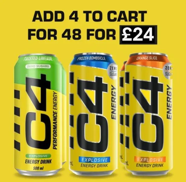 C4 Sugar Free Performance Energy 12 Pack | 48 Cans for £24 Deal ADD 4 TO CART! Limeade, Bombsicle, Millions C4 Drink Beverage 0