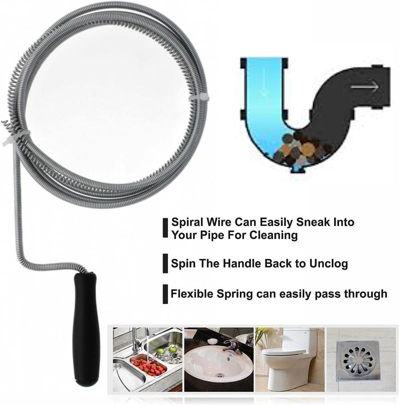 Product Introduction of 3M Heavy Duty Drain Unblocker - Fast Acting Pipe Cleaner, Flexible Sink Snake & Toilet Plunger for Clogged Drains - UK Home Essential 30