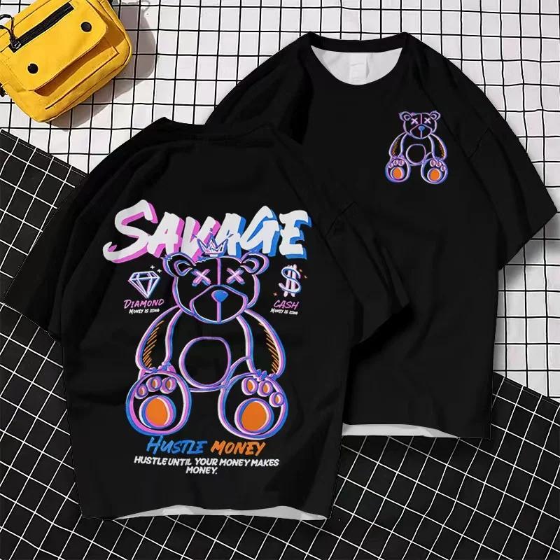 [TS-02] 2025 new Men's summer anime printing plus size T-shirt men's summer loose casual T-shirt cotton men's clothing tops 3