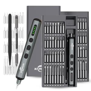 Mini Electric Screwdriver Set, 72 in 1 Precision Cordless Rechargeable Mini Screwdriver Set with 64 Magnetic Bits S2 Steel with Led Light, Small Electric Screwdriver for Laptop Watch Camera Repair