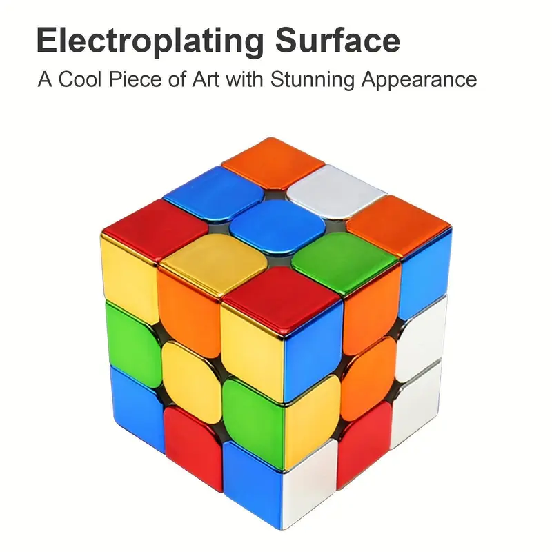 [Mirror Surface Speed Cube] 3x3 Mirror Surface Speed Cube - Original Stickerless Magic Cube - Shiny Puzzle Game and Brain Teasers Toy 4