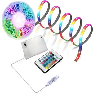Battery Powered LED Strip Light, 1 Count RGB Color Changing LED Light Strip with Remote Control, Decorative Light for Bookshelf, Wardrobe & Counter Lighting