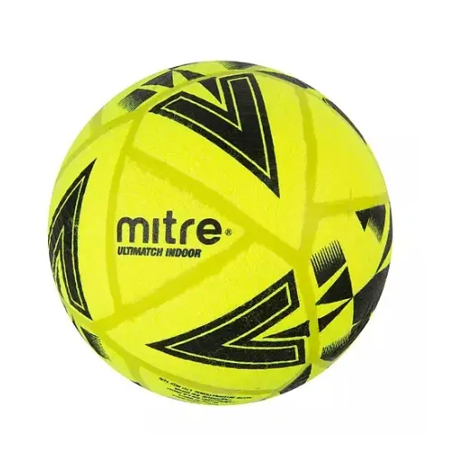"Mitre Ultimatch Indoor Football – Yellow Cyclone Soccer Ball – Ideal for Recreation & Training – Perfect for Indoor Matches, School Sports, Clubs & Skill Practice – Durable & High Grip Design" 1