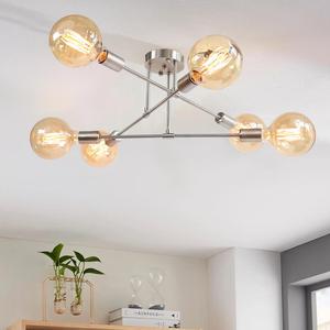 Vintage Ceiling Light, 6-Head E27 Chandelier Light, Hard Wired Ceiling Light, Indoor Lighting for Home Living Room Bedroom Decor