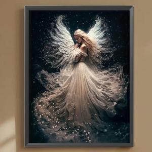 Angel Pattern DIY Diamond Arts Colorful Painting Kit without Frame, DIY 5D Diamond Arts Colorful Painting Kit, Wall Art Decor for Home Living Room Bedroom