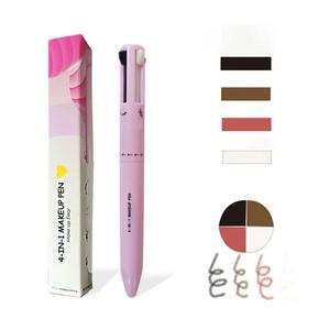 4 in 1 Multifunctional Makeup Pencil, 1 Count Long Lasting Retractable Makeup Pen, Eyeliner Lip Liner Eyebrow Pen Highlighter 4 in 1, Eye Makeup Tool for Women