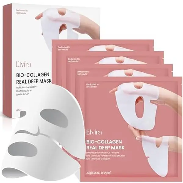 BIODANCE Bio-Collagen Real Deep Mask, Hydrating Overnight Hydrogel Mask, Pore Minimizing, Elasticity Improvement, 34g x4Pack 0