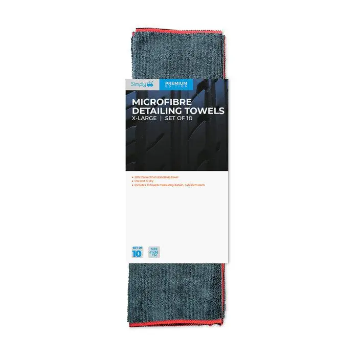 Set of 10 Simply Ultra Plush  350GSM High Density Car Drying Towels -