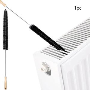 flexible radiator cleaner brush with wooden handle, black long reach flexible bendable cleaning duster for efficient cleaning of home appliances, cars, and more, cleaning supplies, household cleaning tool, home cleaning products