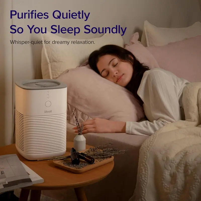 2025NEW-LEVOIT Air Purifier for Home Bedroom, Dual HEPA Filters with Aromatherapy Diffuser, Quiet Sleep Mode, Air Cleaner for Smoke, Allergies, Pet Dander, 100% Ozone Free, Air Frenshener, LV-H128, Gray 3