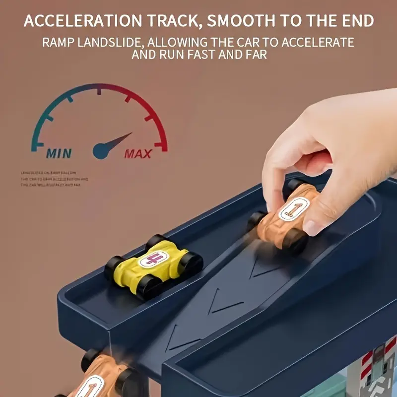 Fun Race Track Car Ramp Racer Car, Sliding Track Cars Toys, Perfect Gift for Boys And Girls, Christmas/ Halloween/ Thanksgiving Gifts(Random accessory colors) (Plastic toys) 5
