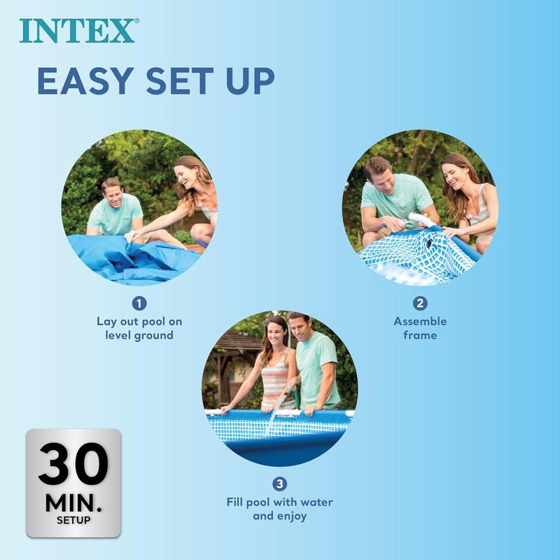 Rectangular Garden Swimming Pool 220x150x60cm – Sturdy Frame, 4 Corner Seats, 1662L Capacity, Outdoor Family Pool, Summer Water Fun 3