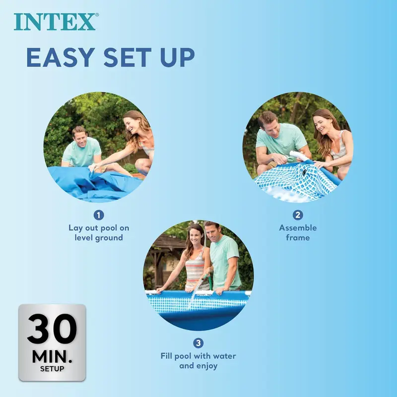 Rectangular Garden Swimming Pool 220x150x60cm – Sturdy Frame, 4 Corner Seats, 1662L Capacity, Outdoor Family Pool, Summer Water Fun 3