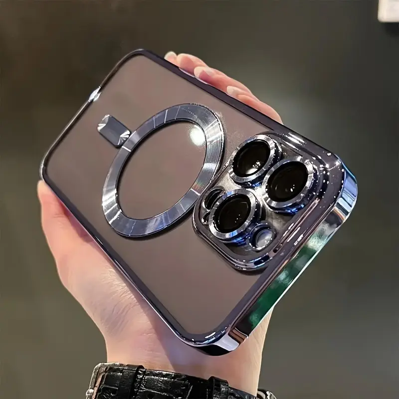 Wireless Charging Shockproof iPhone Case - High-Quality Electroplated Magnetic Absorption with Clear TPU Material - Includes Lens Film Protector 5