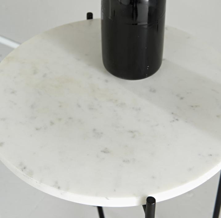 Solid Marble Side Table - White Marble 1