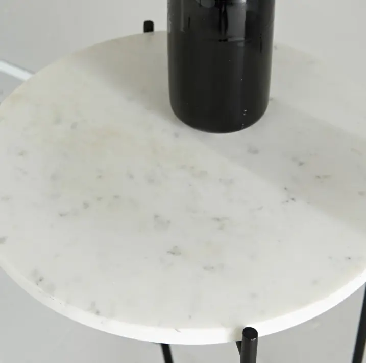 Solid Marble Side Table - White Marble 1