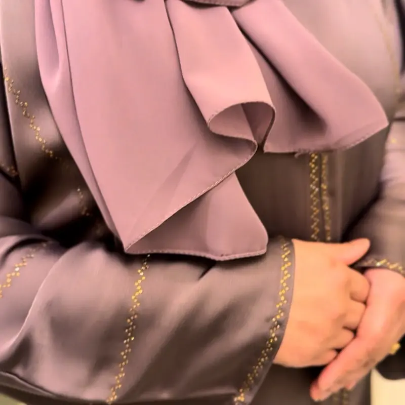 Zoya Purple 2 Piece Open Abaya Islamic Dress For Women 4