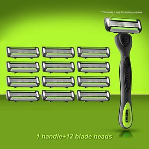 Manual Razor Holder & Blades Set, 1 Set 5 Layer Manual Razor Blades Set, Sharp Blades for Men Daily Use, Men's Care Product, Shaving Razors	Shaver Razors Hair Removal Kit