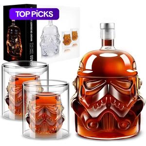 Creative Whiskey Decanter Set, 1 Set Whiskey Decanter with 2 Counts Glasses, Bar Utensils for Home Kitchen Party, Gift for Friend & Family, Bottle #TOP PICKS