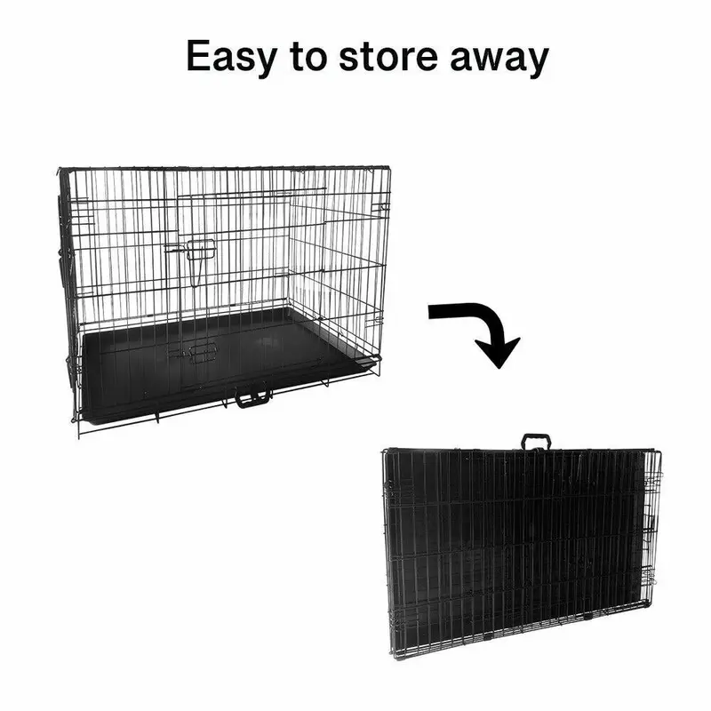 20/24inch Puppy Dog Cage Puppy Training Crate Pet Carrier Small Medium Large Metal Cage 3