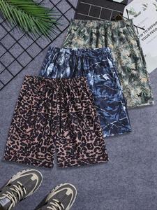 Men's Leopard Print Boxer Briefs, Casual Comfy Breathable Underwear for Daily Wear, Mens Underwear for Summer