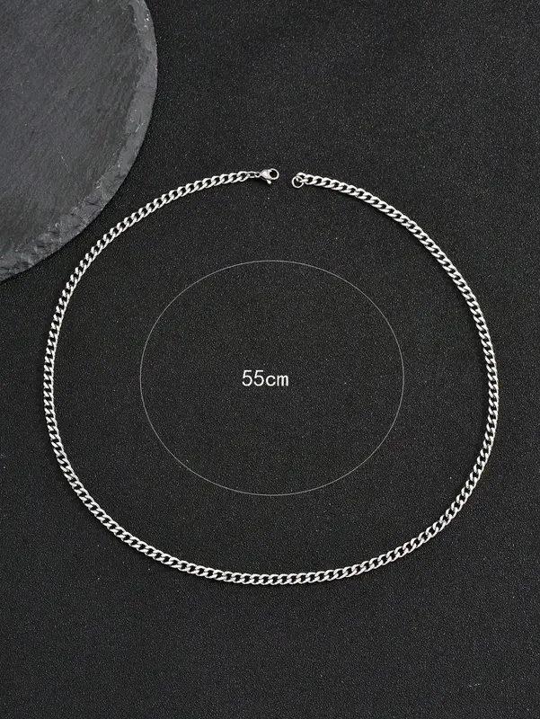 Silver Boys Cuban Chain Necklace 4.5mm Chain Teen Necklace 2