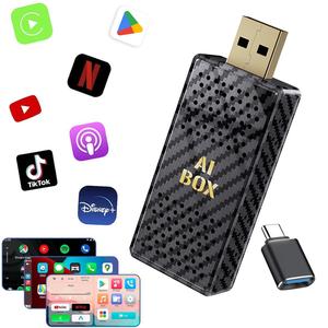 【Yurnlv】Mini Al Box -Streaming Netflix/Youtube/Tiktok to your car! 2 in 1 Wireless CarPlay and Android Auto Adapter suitable for Factory wired CarPlay Cars