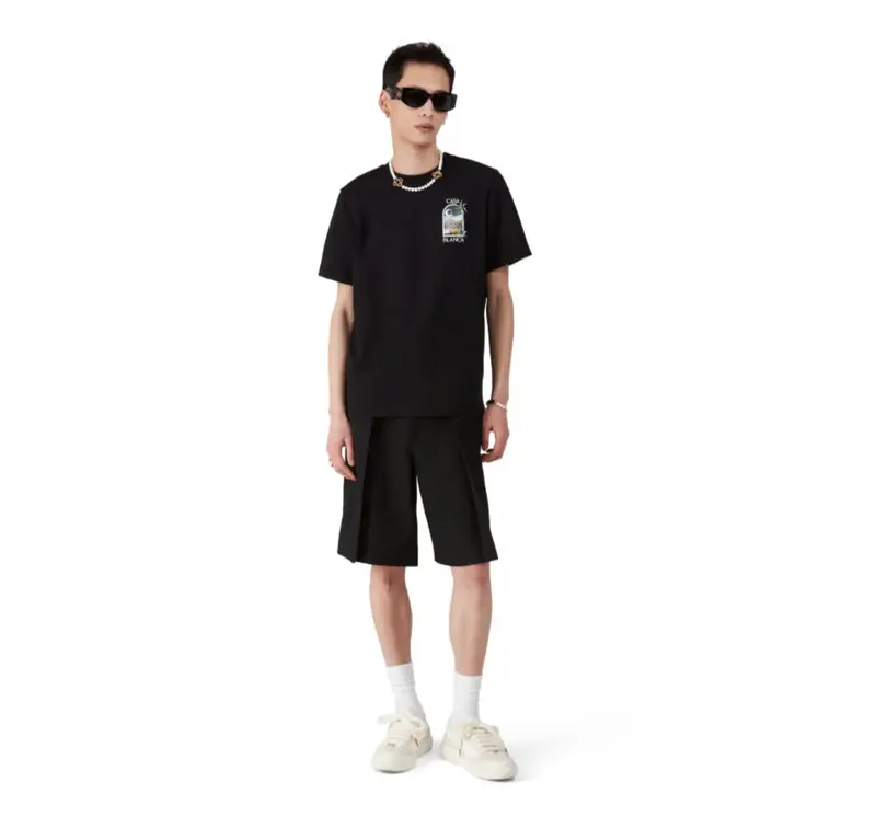 Casablanca "Casablanca Avenida T-Shirt" Casual Short Sleeve Crewneck T-Shirt for Summer, Fashion Men's Top For Daily Wear Casual Short Sleeve Round Neck T-Shirt for Daily Wear, Ladies Clothes for All Seasons, Clothes for Women 1