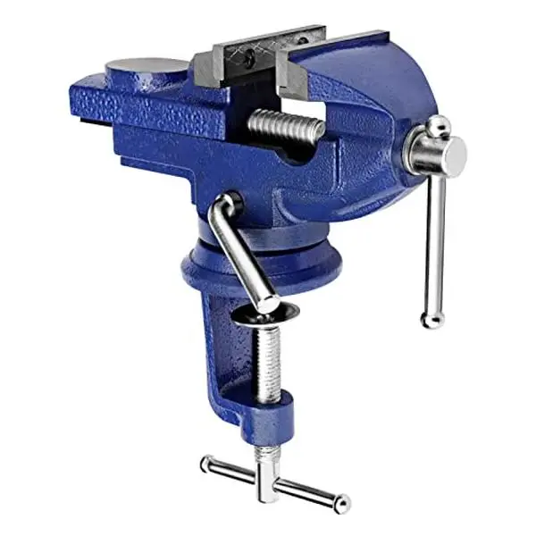 CROWNSHOP Bench Vice 360° Swivel Base Vices forWorkbench Portable Universal Workshop Clamp Adjustable Mini Table Bench Vice Clamp for Workshop Factory 0