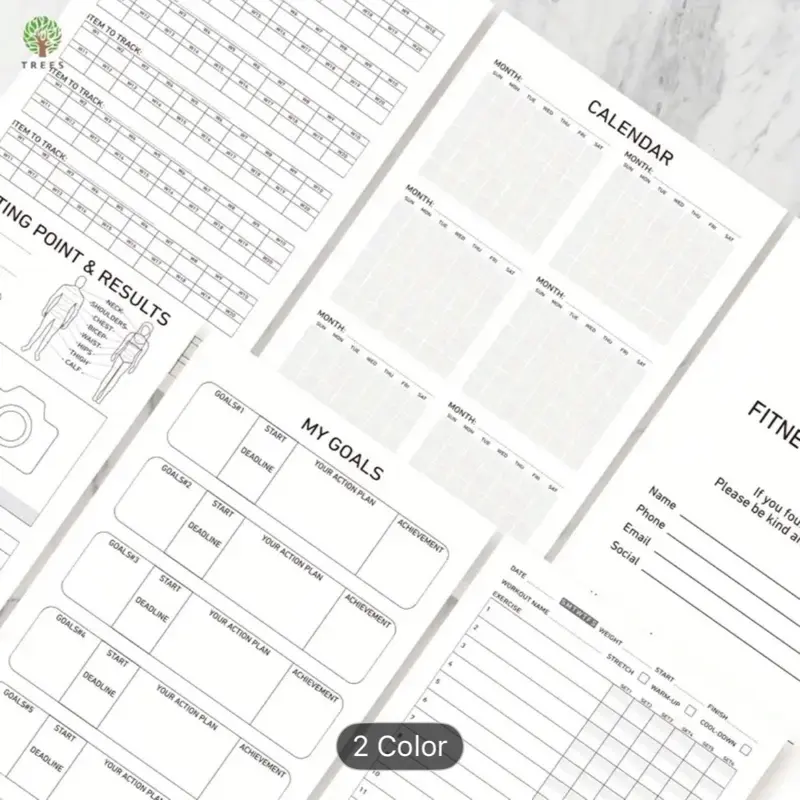 Fitness Planner Notebook - Daily Workout Tracker, Goal Setting, and Body Measurement 7