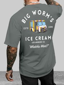 Men's Graphic Print Round Neck Tee, Casual Short Sleeve Crew Neck T-shirt for Summer, Fashion Men's Top for Daily Wear