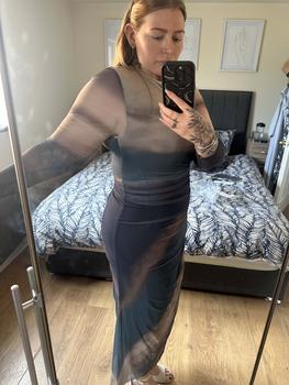 Product Review of Women's All Over Print Ruched Bodycon Dress, Elegant Long Sleeve Round Neck Long Dress for Party Holiday Wedding Guest, Ladies Clothes for All Seasons， Tall Clothing Women from A**a 3