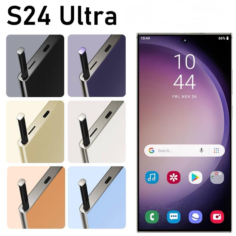 Product Introduction of S24 Ultra Smartphone with Stylus Pen | 6.6" Curved HD+ Display | 3GB RAM + 64GB | 4500mAh Battery | Global 4G LTE Charging Expandable Fingerprint Rear Screen Cellphone Card Camera 18