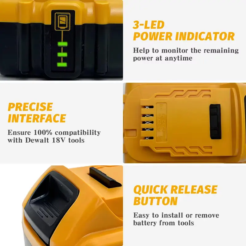 (No shipping fee)2/4PCS 8.0mAh/12.0mAh 18V DCB200 replacement battery for DCB200 DCB184 DCB180 DCB200 battery for dewalt power tools 3
