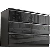Product Introduction of High Gloss Chest of Drawer, 8 Drawer Bedroom Chest of Drawer Bedside Table Cabinet for Bedroom Living room Furniture, Black, 120W x 40D x 97H cm 24
