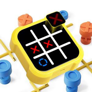 Tic Tac Toe Game, 3 in 1 Handheld Puzzle Game Console, Portable Travel Games for Car Ride, Strategy Board Games for Adults