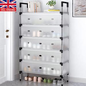 4/5/6/7 Tier Cabinet Storage Organiser Shoe Rack Stand Holder w Dust-proof Cover shoe  shelf shoestorageboxes