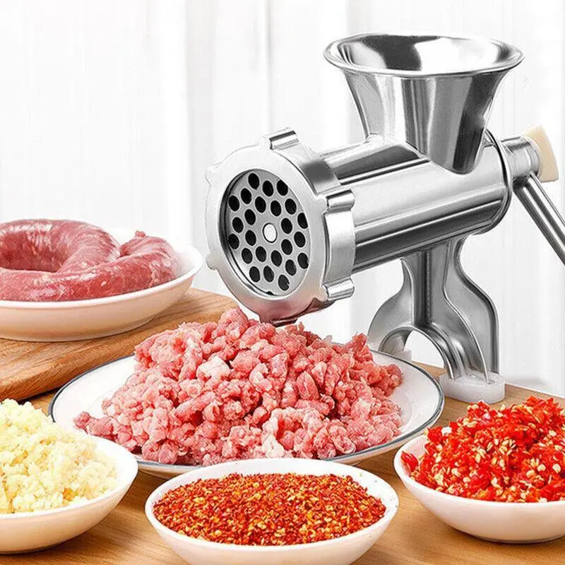 Manual Meat Grinder Mincer Rotary Machine Food Heavy Duty Burger Sausage Maker 1