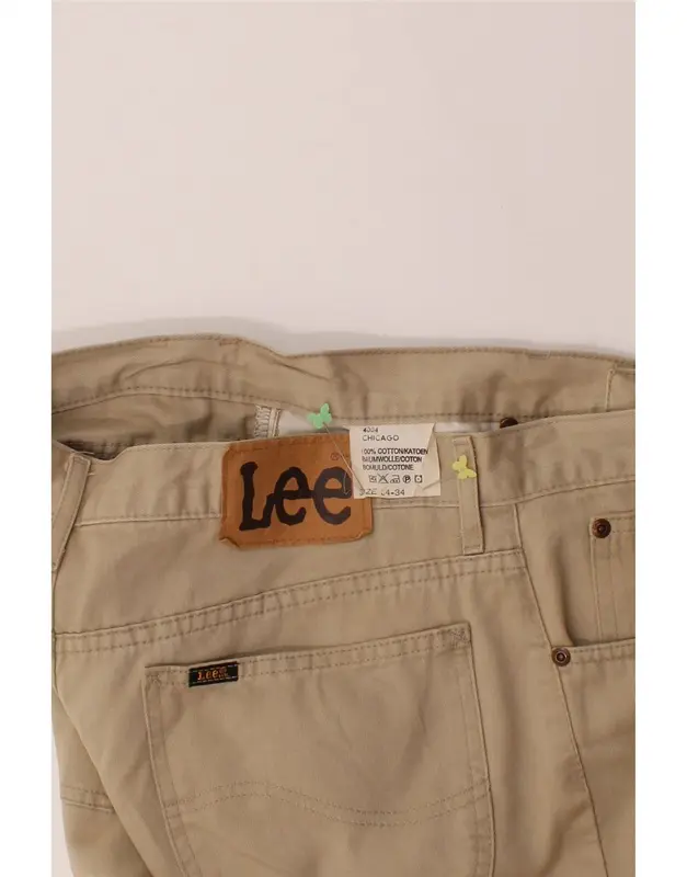 Pre-Owned Vintage LEE Mens Chicago Straight Jeans W34 L30 Beige Cotton 6