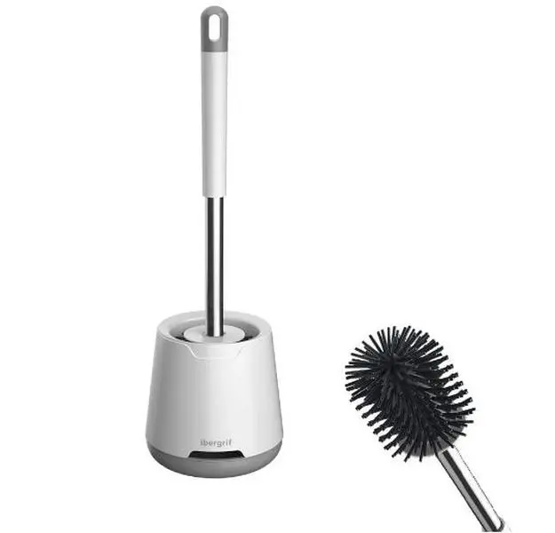 Silicone Toilet Brushes & Holders, Deep Cleaner, Toilet Brush with Quick Drying Holder Set for Bathroom Cleaning 0