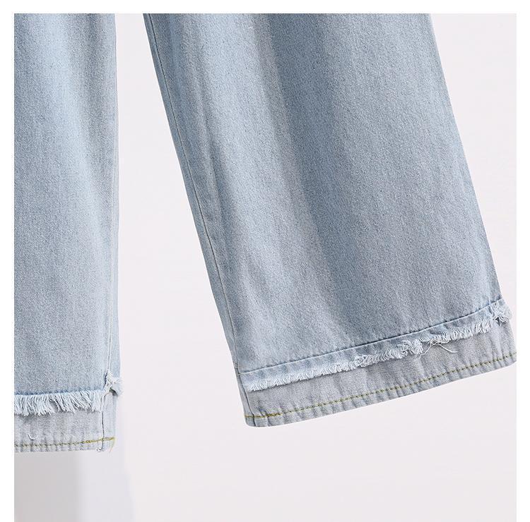 Product Introduction of plus Size High Waist Casual Pants Loose Wide Leg Jeans Fashionable Spring New Arrival for plus Size Women Comfortable Fit 24