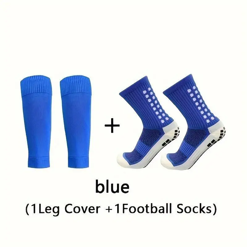 2pcs set of thickened towel bottom football socks and leg protectors 4