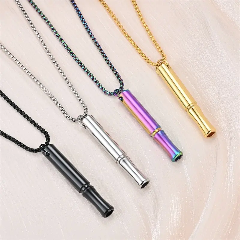 1PCS 2PCS Breathing Neckalce Stainless Steel Anxiety Release Necklace,Mindfulness Breathing,Stress Relief Necklace,Stress & Anxiety Relief ForGifts for Men,Women