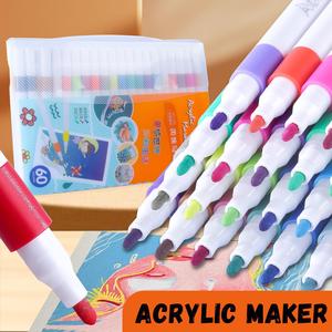 Acrylic Paint Marker Pen, 1 Set DIY Art and Craft Markers, Water-based Washable Paint Markers for Painting and Coloring on Stone, Glass, Wood, Ceramics, and Fabric