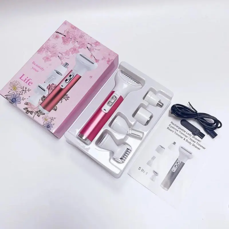 5-in-1 Multifunctional Lady Shaver Hair Removal Device Electric Eyebrow Shaper Armpit Hair Intimate Shaver 2