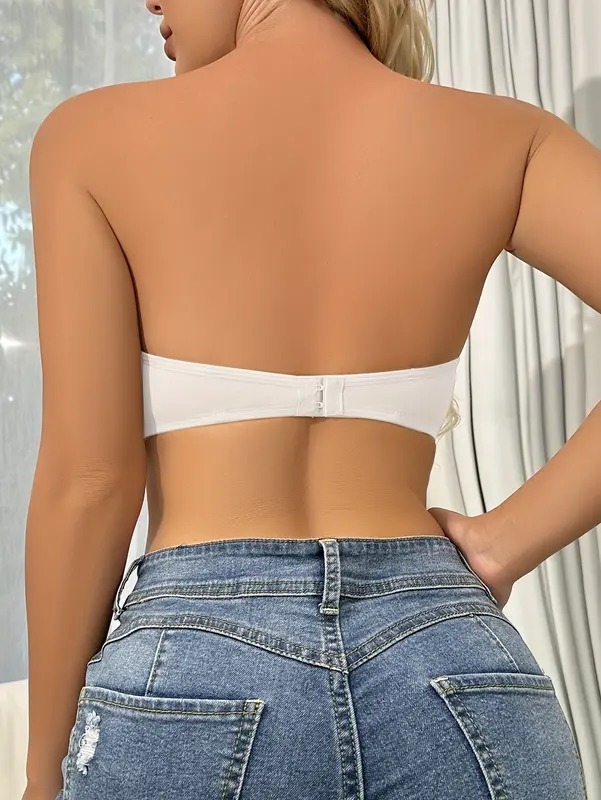 Women's Underwire Push-Up Bra with Adhesive Strips - Invisible Seamless Lift, Steel Boning Support, Non-Removable Padded Cups, Elegant Solid Color for Everyday & Formal Wear, Comfortable Undergarment | Sturdy Underwire Support Womenswear Sexy 3