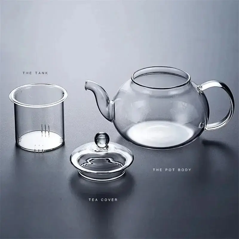 High Borosilicate Glass  Flower Teapot Set: Heat-Resistant, Filterable, 400ml/1000ml" Fruit Cup 4